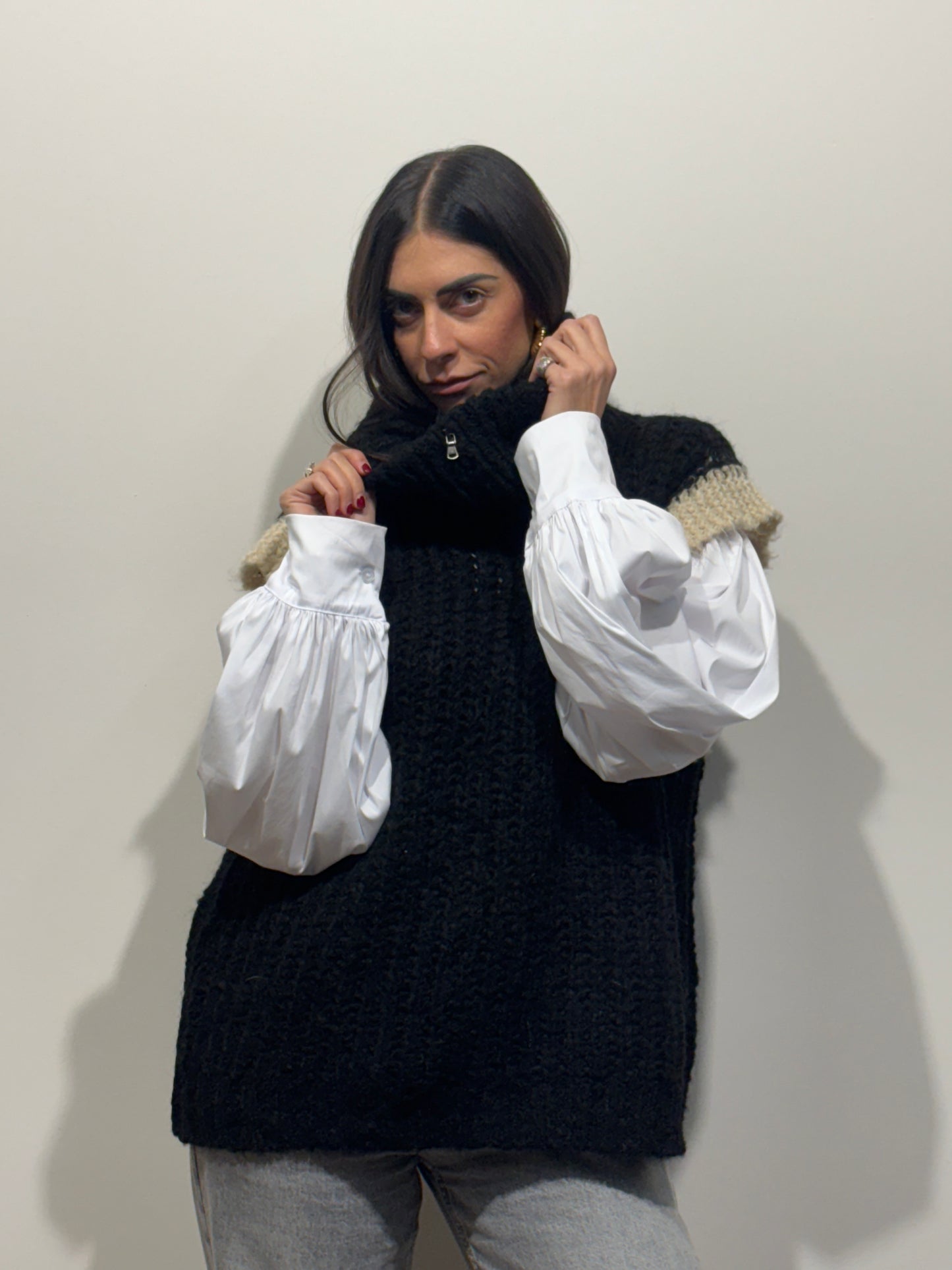 PULLOVER SMANICATO