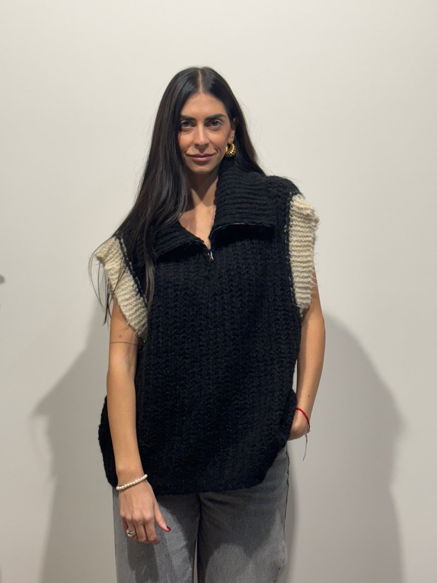 PULLOVER SMANICATO